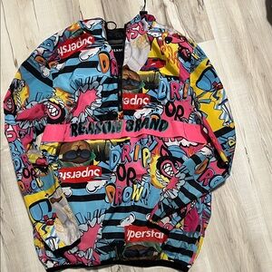 Reason Kids Raincoat with Blue, Pink, and Black Design